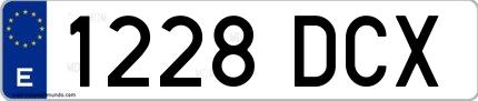 Ejemplo de matrícula española 1228 DCX