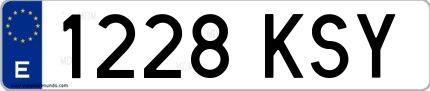 Ejemplo de matrícula española 1228 KSY