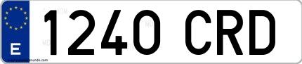 Ejemplo de matrícula española 1240 CRD
