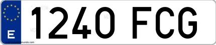 Ejemplo de matrícula española 1240 FCG