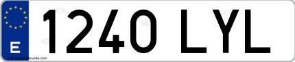 Ejemplo de matrícula española 1240 LYL