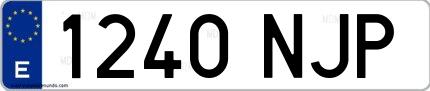 Ejemplo de matrícula española 1240 NJP