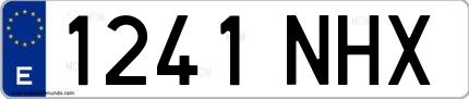 Ejemplo de matrícula española 1241 NHX