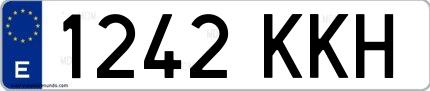 Ejemplo de matrícula española 1242 KKH