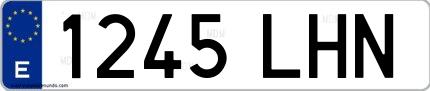 Ejemplo de matrícula española 1245 LHN