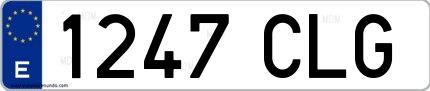 Ejemplo de matrícula española 1247 CLG