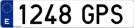 Ejemplo de matrícula de coche ordinaria 1248 GPS