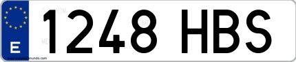 Ejemplo de matrícula española 1248 HBS