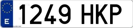 Ejemplo de matrícula española 1249 HKP