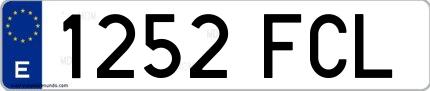 Ejemplo de matrícula española 1252 FCL