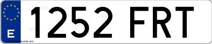 Ejemplo de matrícula española 1252 FRT
