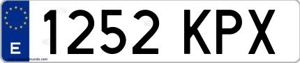 Ejemplo de matrícula española 1252 KPX