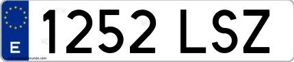 Ejemplo de matrícula española 1252 LSZ