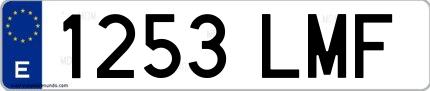 Ejemplo de matrícula española 1253 LMF
