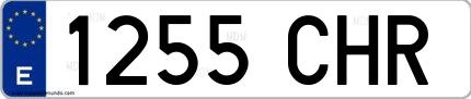 Ejemplo de matrícula española 1255 CHR