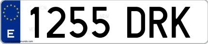 Ejemplo de matrícula española 1255 DRK