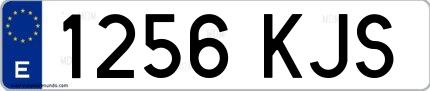 Ejemplo de matrícula española 1256 KJS