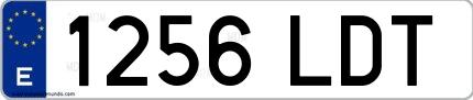 Ejemplo de matrícula española 1256 LDT