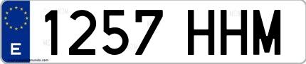 Ejemplo de matrícula española 1257 HHM