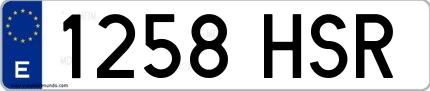 Ejemplo de matrícula española 1258 HSR