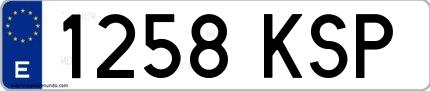 Ejemplo de matrícula española 1258 KSP
