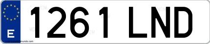 Ejemplo de matrícula española 1261 LND