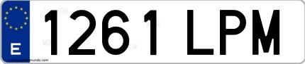 Ejemplo de matrícula española 1261 LPM