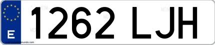 Ejemplo de matrícula española 1262 LJH
