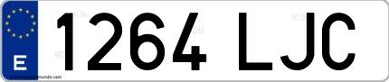 Ejemplo de matrícula española 1264 LJC