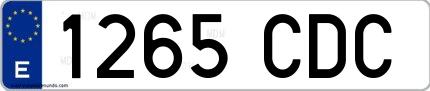 Ejemplo de matrícula española 1265 CDC