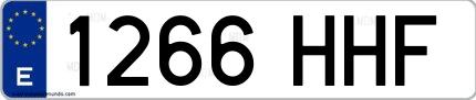 Ejemplo de matrícula española 1266 HHF