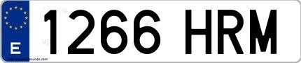 Ejemplo de matrícula española 1266 HRM