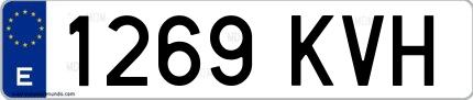 Ejemplo de matrícula española 1269 KVH