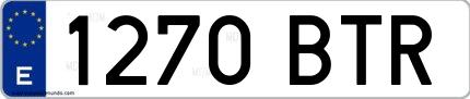 Ejemplo de matrícula española 1270 BTR