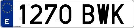 Ejemplo de matrícula española 1270 BWK