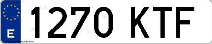 Ejemplo de matrícula española 1270 KTF