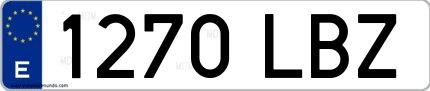 Ejemplo de matrícula española 1270 LBZ