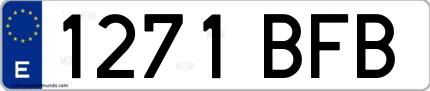 Ejemplo de matrícula española 1271 BFB