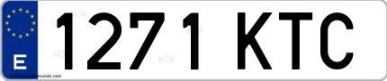 Ejemplo de matrícula española 1271 KTC