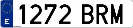 Ejemplo de matrícula española 1272 BRM