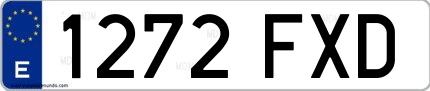 Ejemplo de matrícula española 1272 FXD
