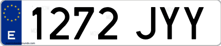 Ejemplo de matrícula de coche ordinaria 1272 JYY