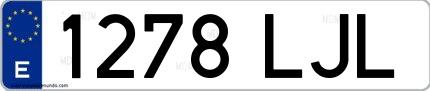 Ejemplo de matrícula española 1278 LJL