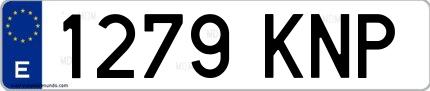 Ejemplo de matrícula española 1279 KNP