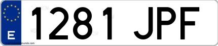 Ejemplo de matrícula española 1281 JPF