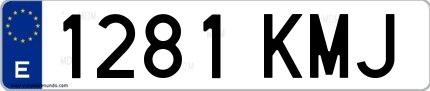 Ejemplo de matrícula española 1281 KMJ