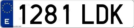 Ejemplo de matrícula española 1281 LDK
