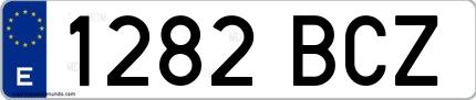 Ejemplo de matrícula española 1282 BCZ