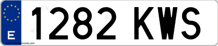 Ejemplo de matrícula de coche ordinaria 1282 KWS