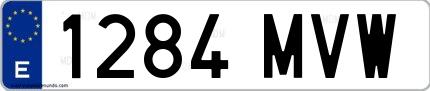 Ejemplo de matrícula española 1284 MVW